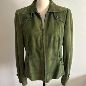 AKRIS PUNTO Lamb Suede Leather Zip Jacket, size 10 - so gorgeous!